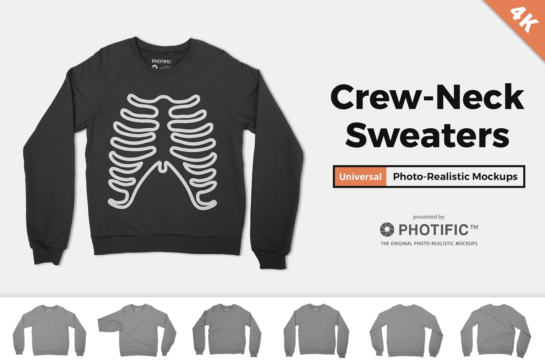 毛衣卫衣图案设计样机 Crew Neck Sweater #