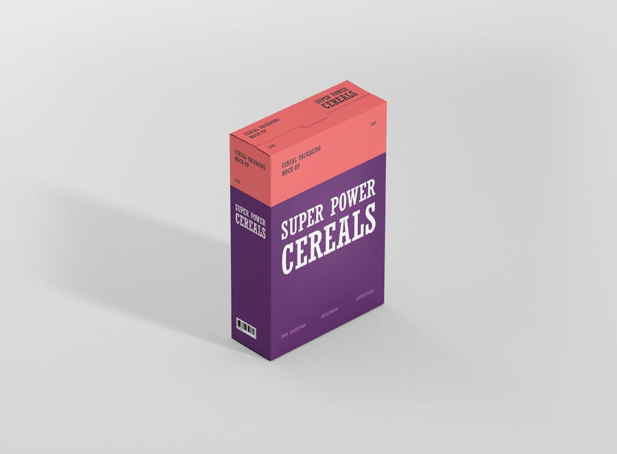 高分辨率和易于定制的包装盒子cereals-box-mock
