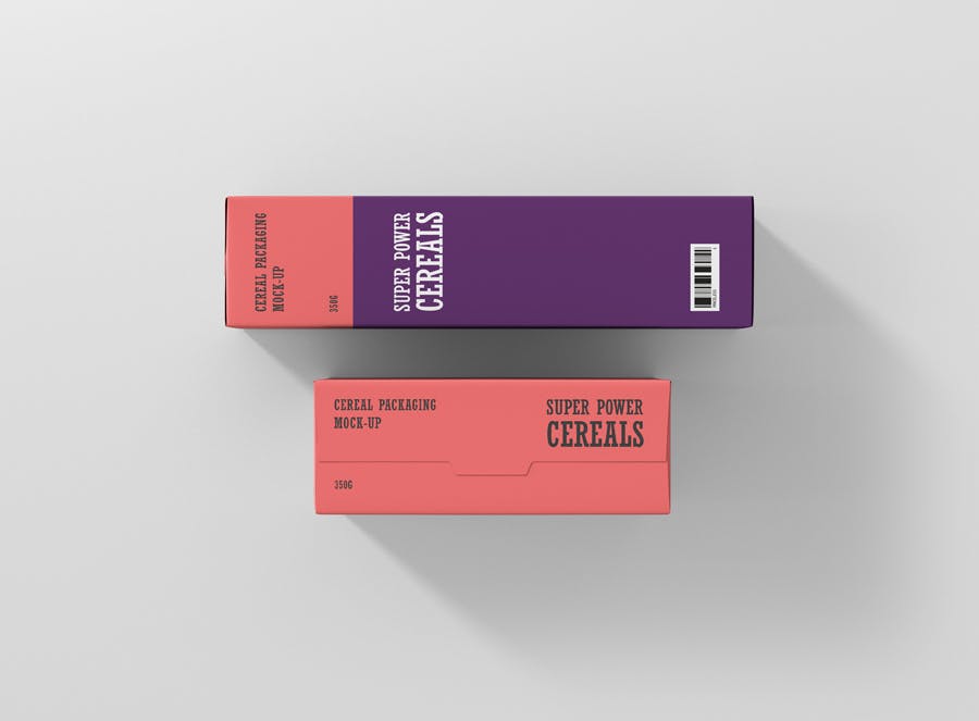 高分辨率和易于定制的包装盒子cereals-box-mock