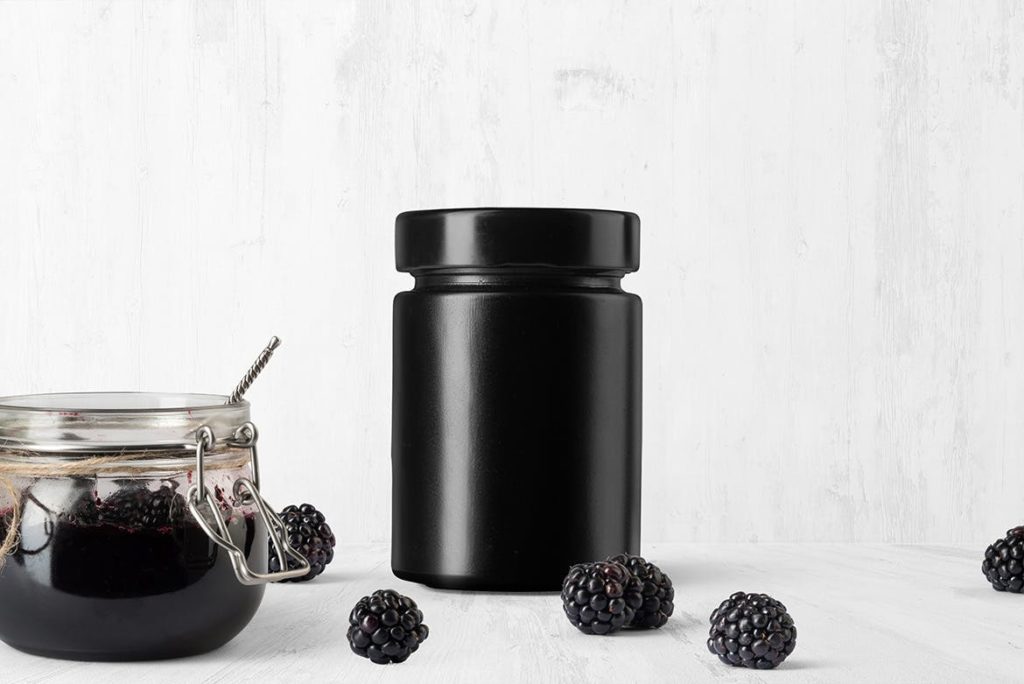 果酱玻璃罐容器模拟顶部正面视图Jam Jar Packagi