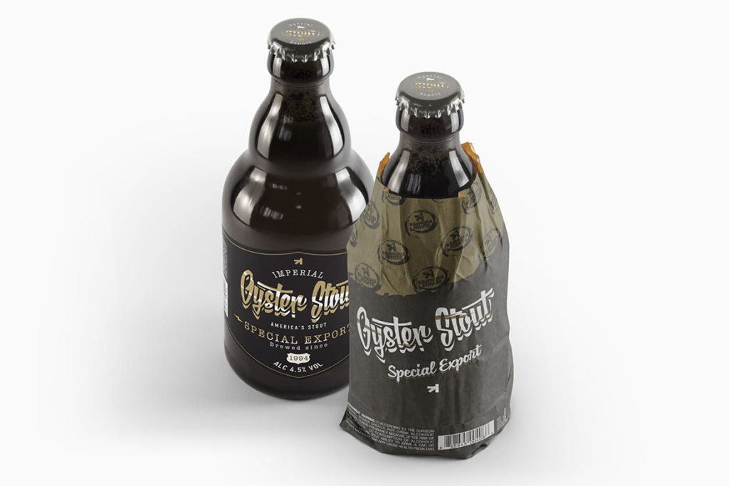 逼真干净高级复古波士顿黑色啤酒瓶Steinie Beer B