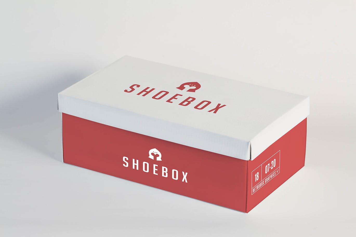 高品质的鞋盒包装设计VI样机展示模型shoe-box-moc