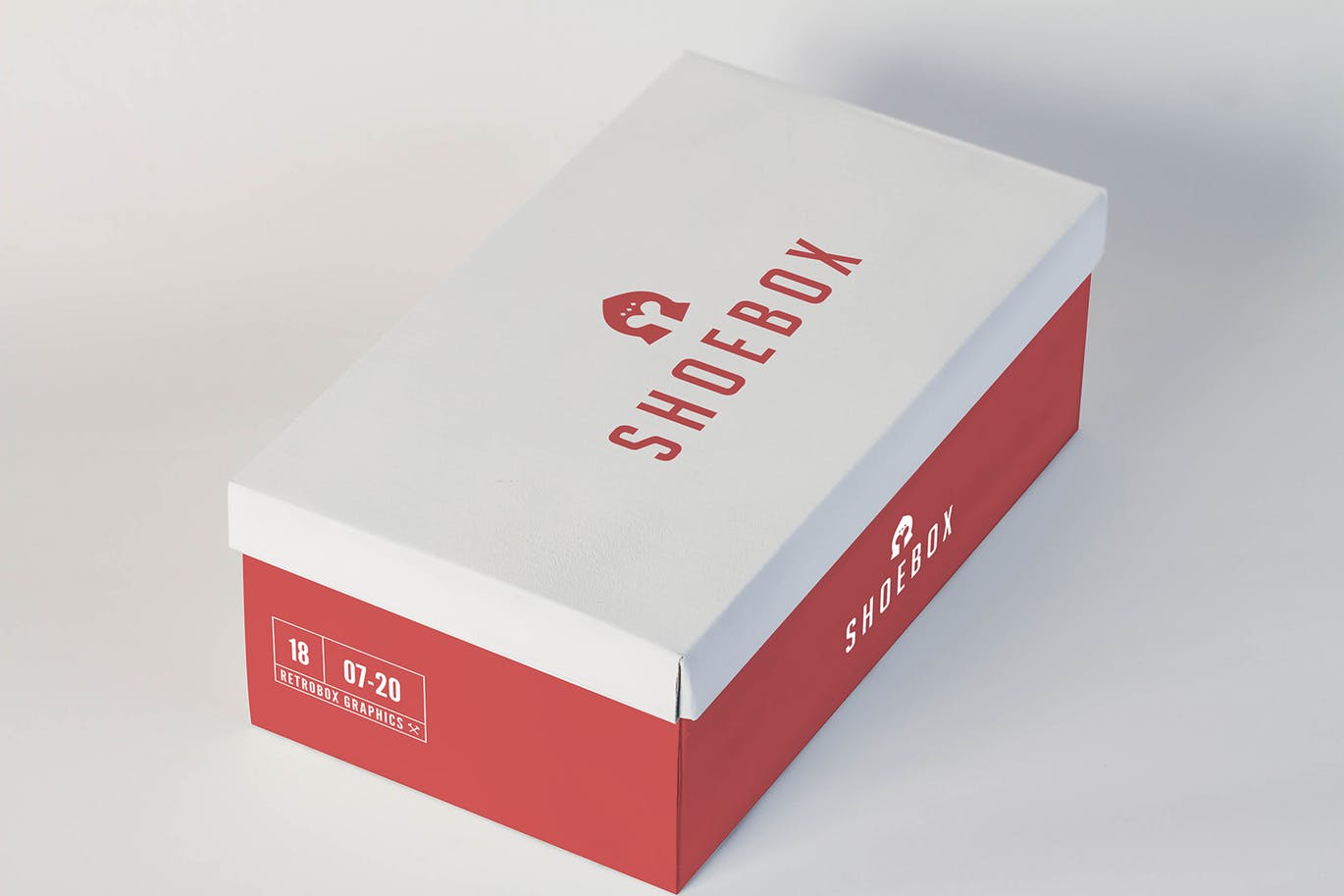 高品质的鞋盒包装设计VI样机展示模型shoe-box-moc