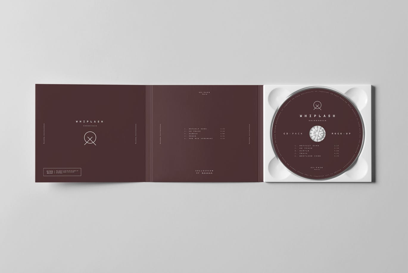 高端质感的时尚奢华精装CD光盘cd-pack-mock-up