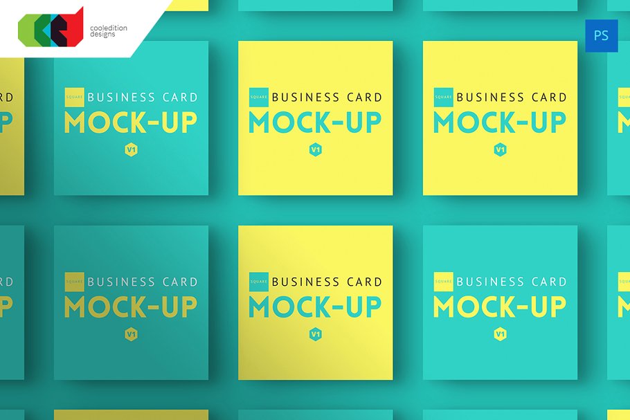 方形样机卡片 Square – Business Card