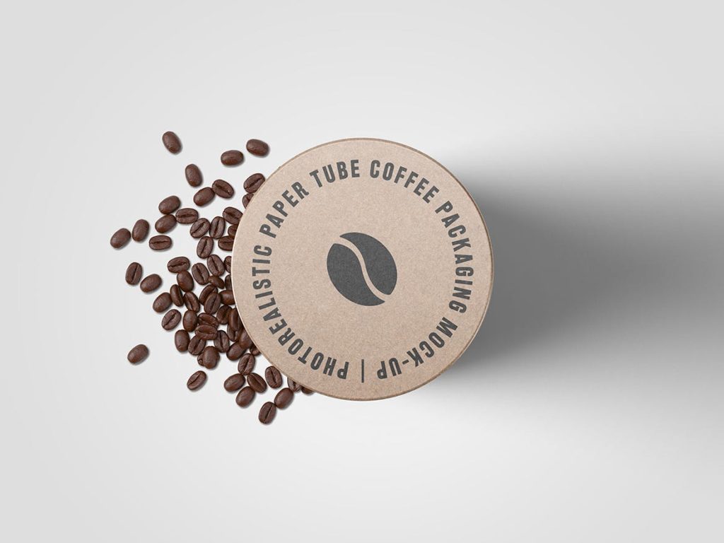 高分辨率智能对象纹理背景纸管咖啡包装模拟套装Coffee P