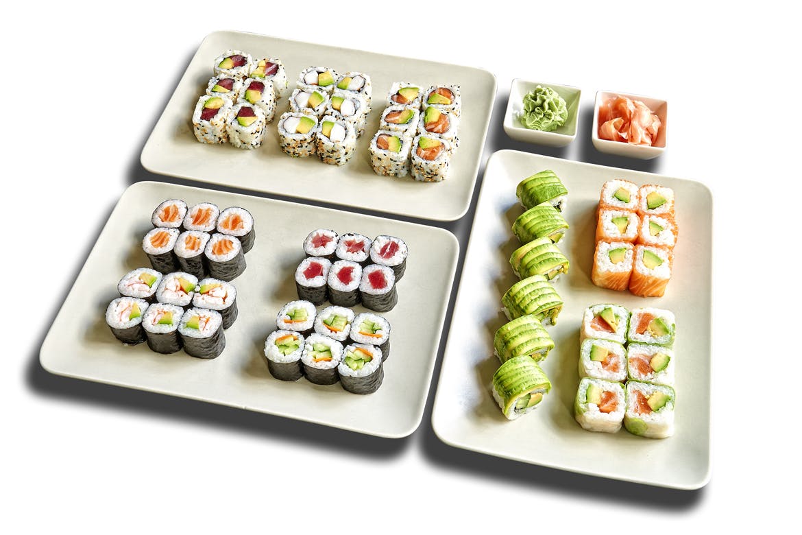 日本料理寿司VI样机展示模型 sushis-maki-per