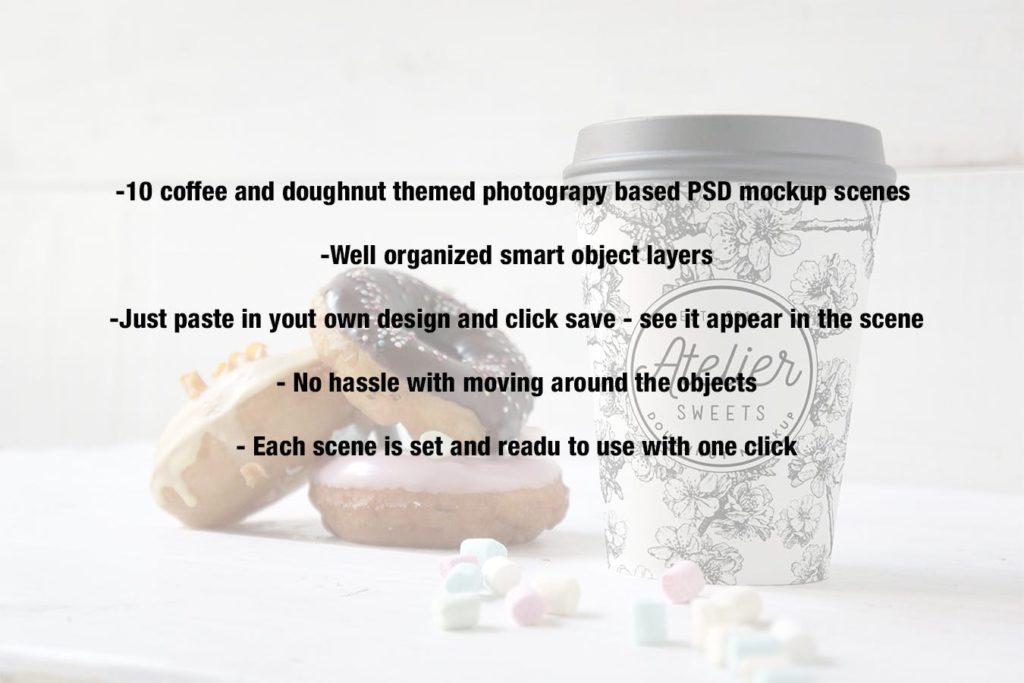咖啡甜甜圈PSD场景逼真模型实时摄影Coffee Dough
