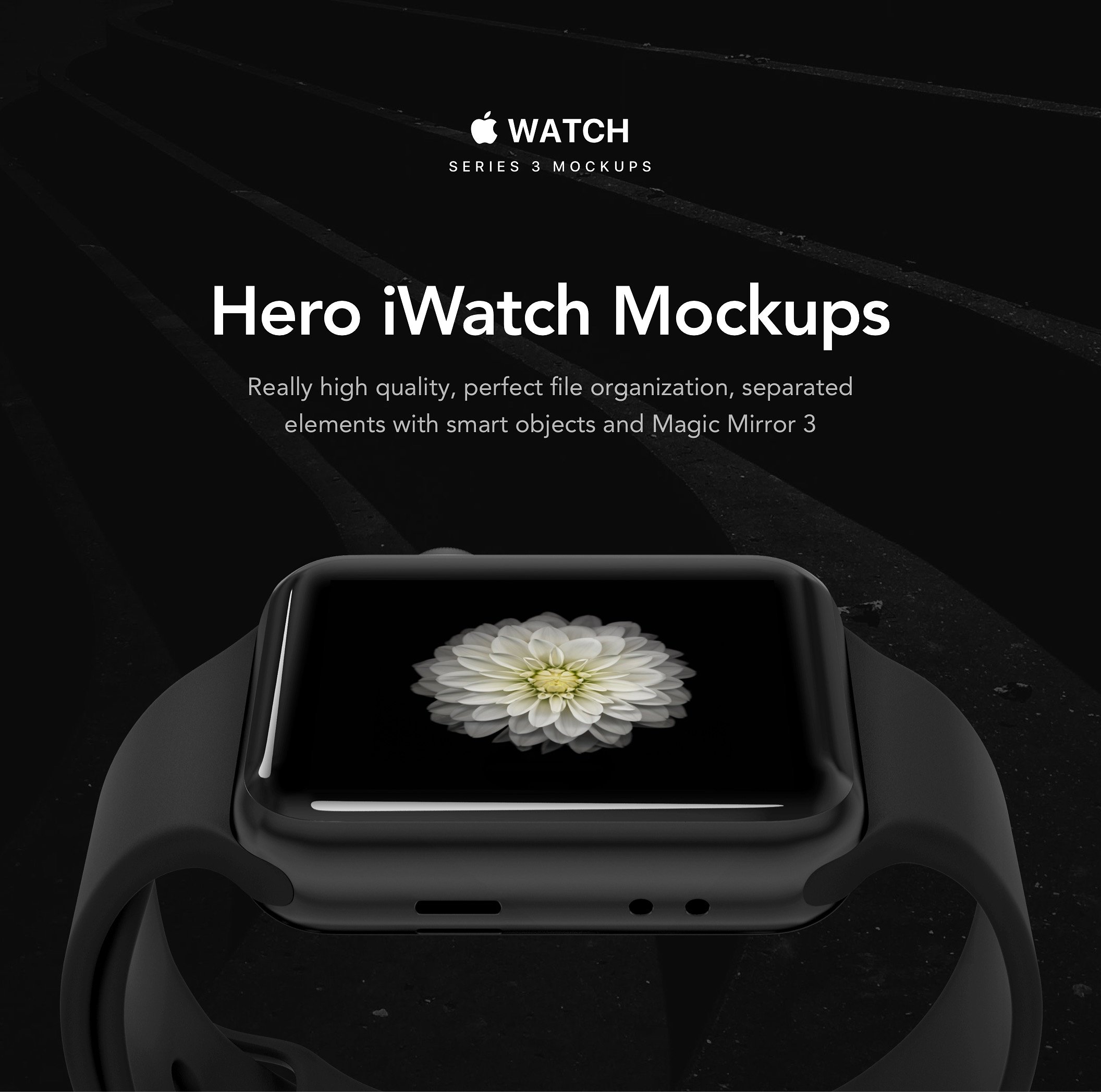 高品质的Apple Watch展示样机下载 HERO iWa