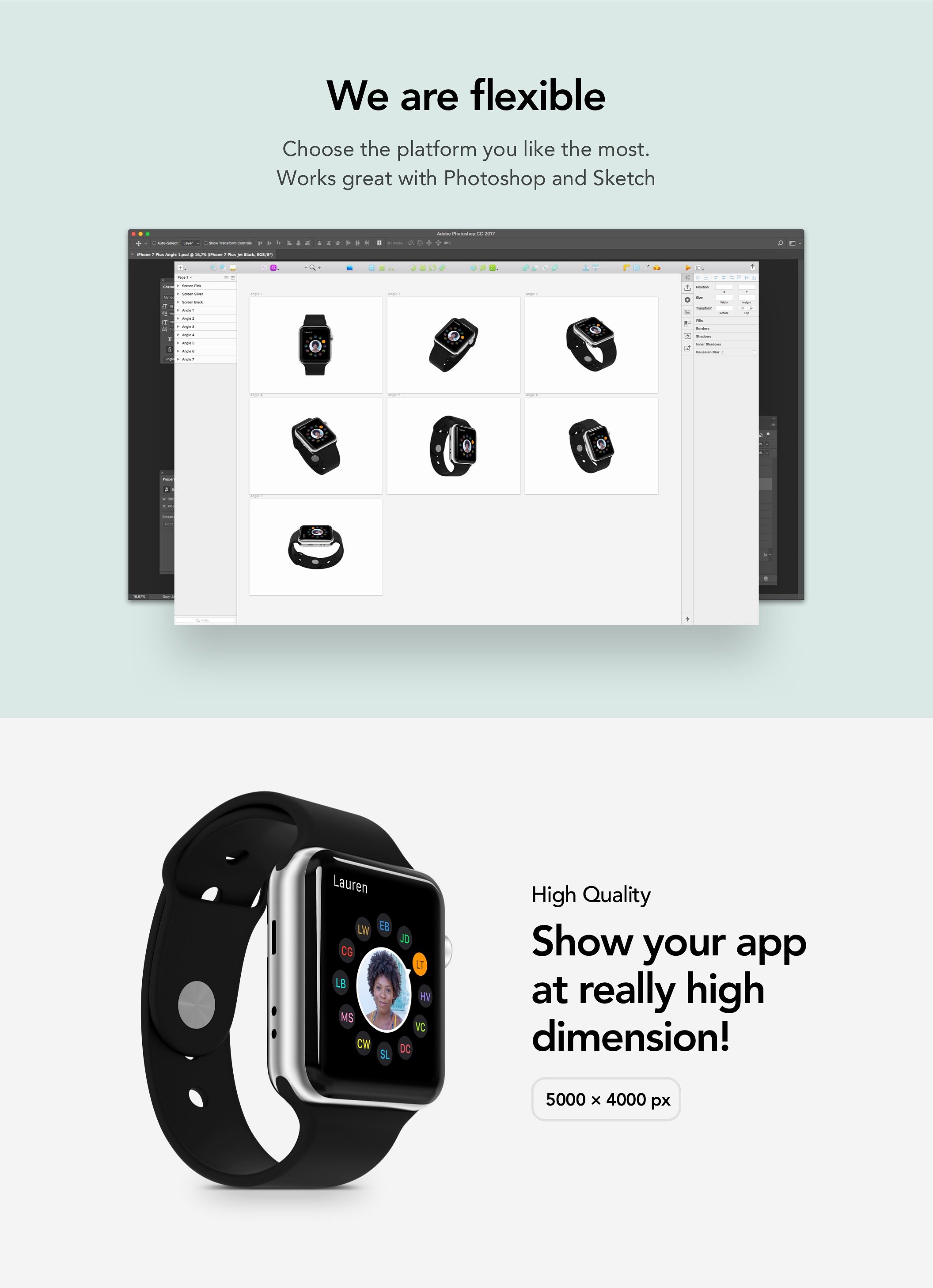 高品质的Apple Watch展示样机下载 HERO iWa