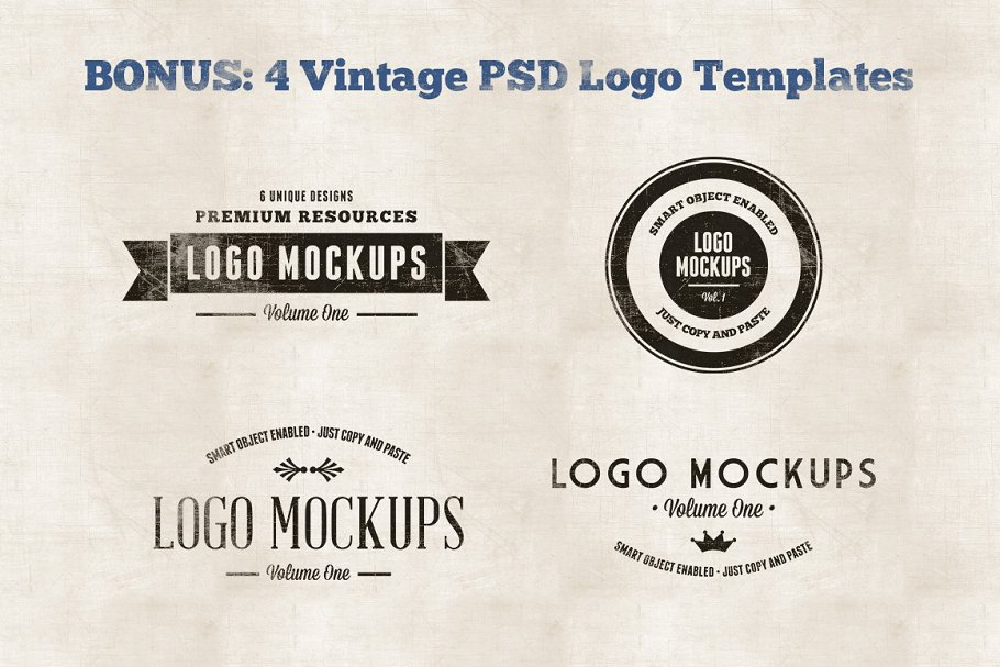 經典的logo設計展示樣機 Vintage Logo Moc