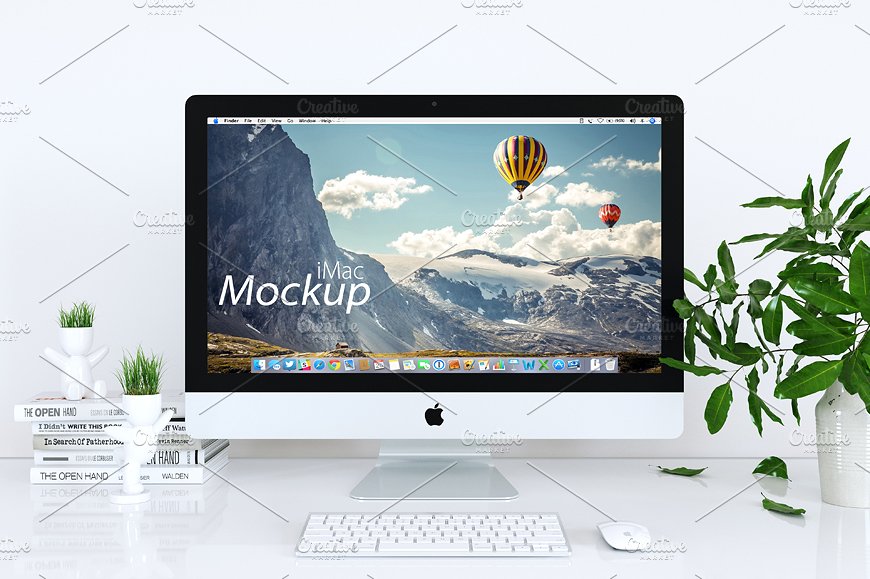 iMac一体机电脑模板贴图样机iMac Mockup (wh