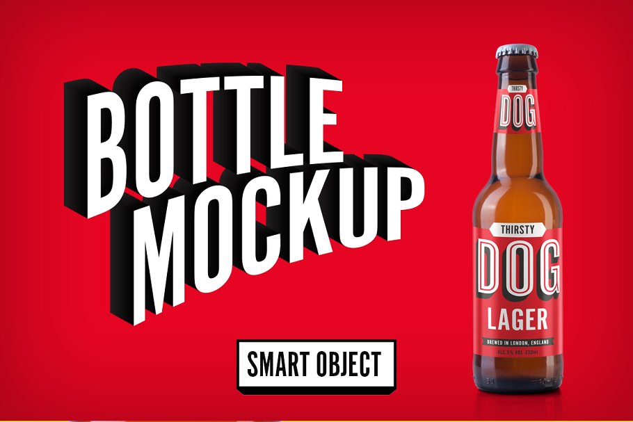 啤酒瓶子品牌设计样机 Beer bottle mockup