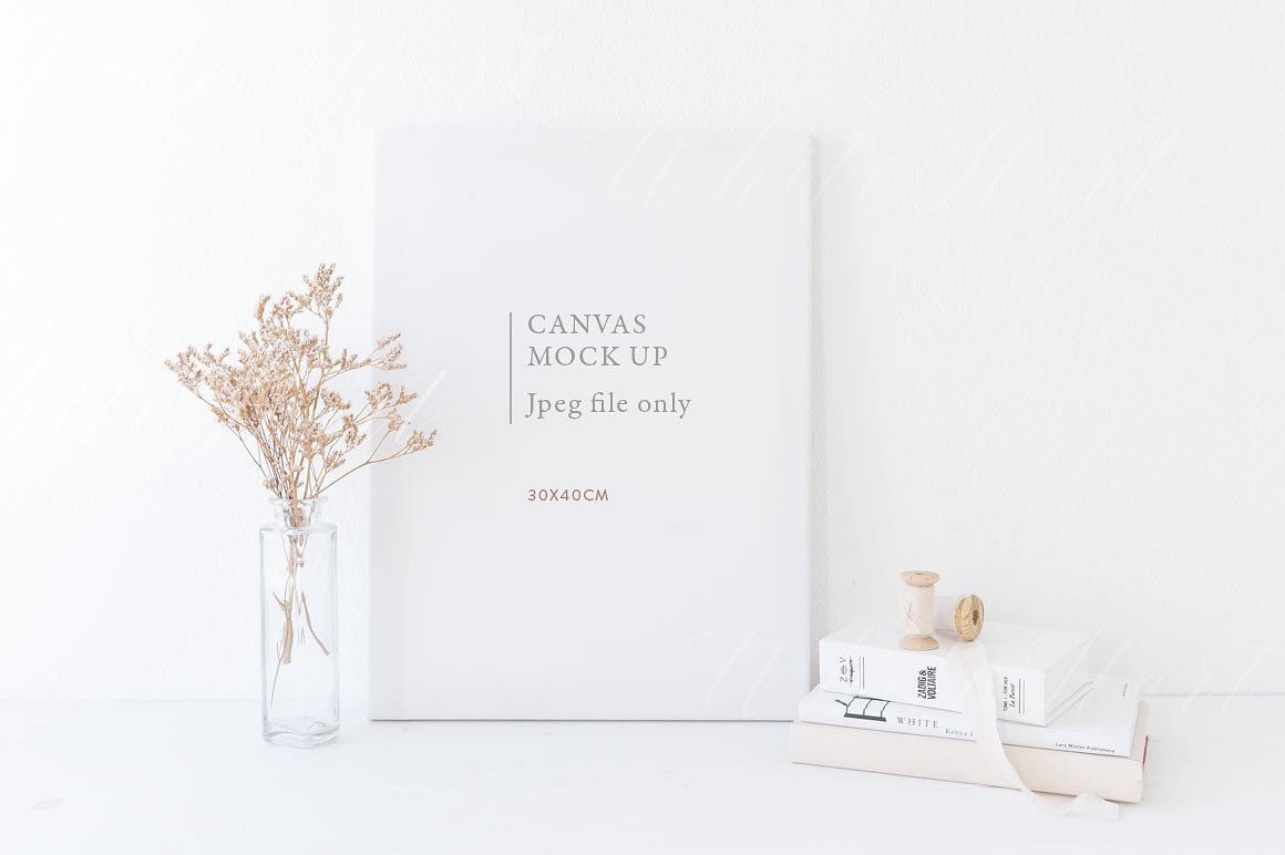 现代简约的油画画框样机 Canvas mock up – J