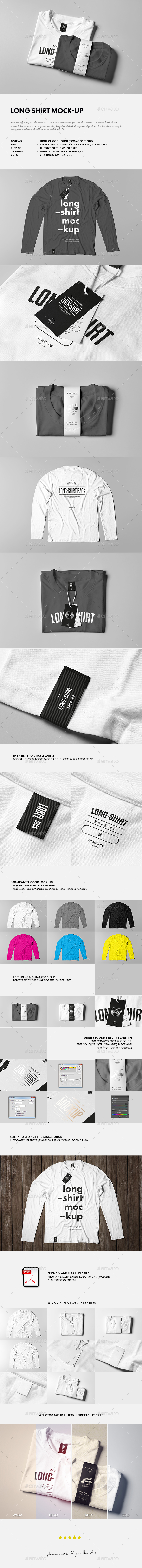 灰白色长袖衫展示样机下载 Long Shirt Mock-u