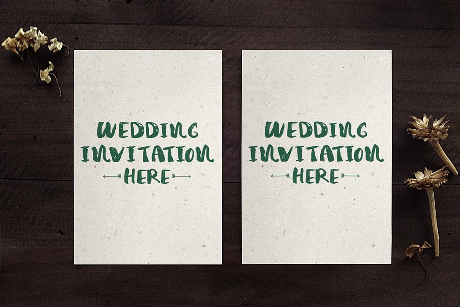 现代极简主义婚礼邀请卡样机模板 Simple Wedding