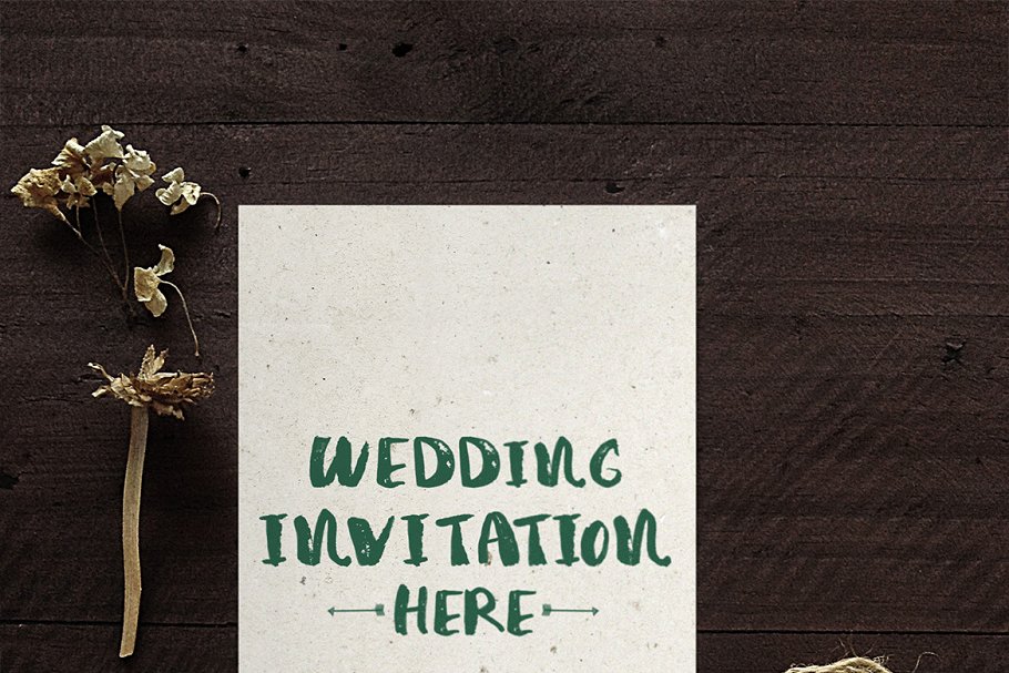 现代极简主义婚礼邀请卡样机模板 Simple Wedding