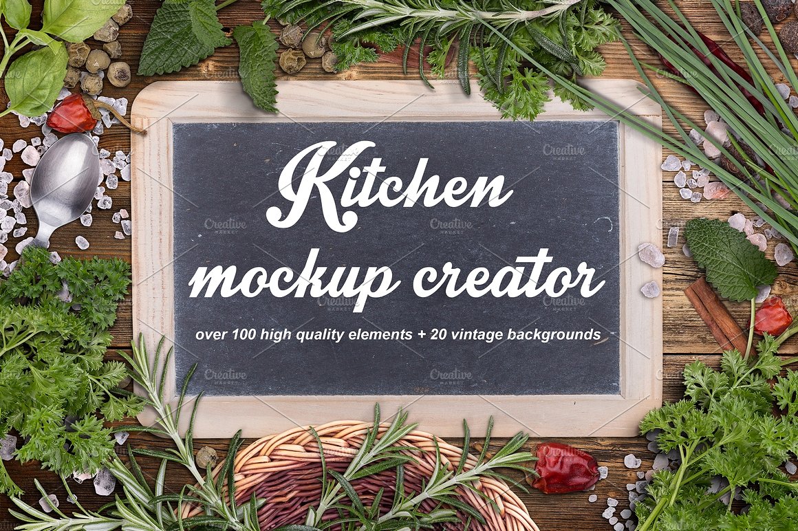 高品质的厨房展示模型下载 Kitchen mockup cr