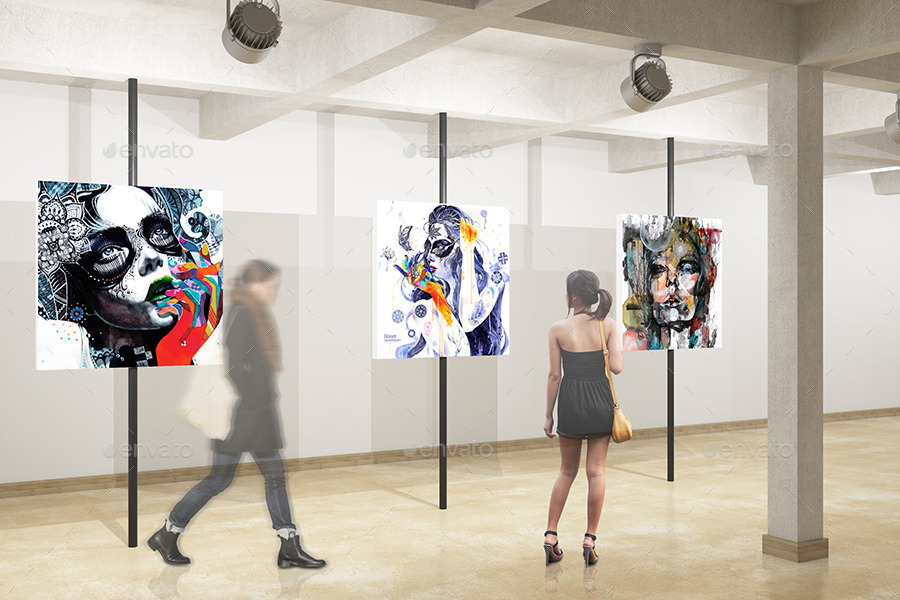 高端的3D展览馆样机下载 Exhibition Mockup