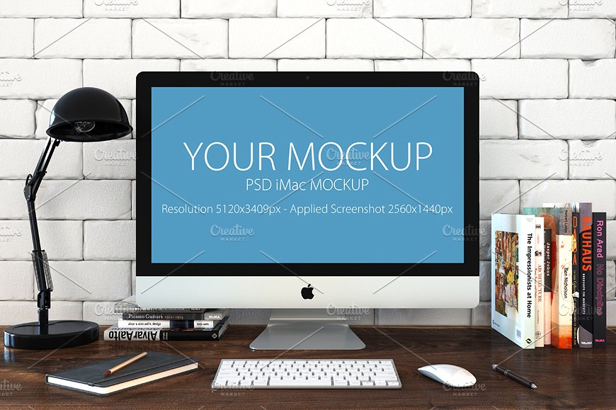 办公场景的 iMac 5K 版 体机洋酒 iMac mock
