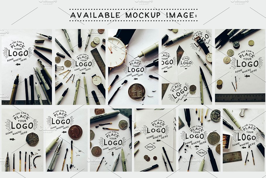 手绘风格的LOGO设计展示样机 Hand Lettering