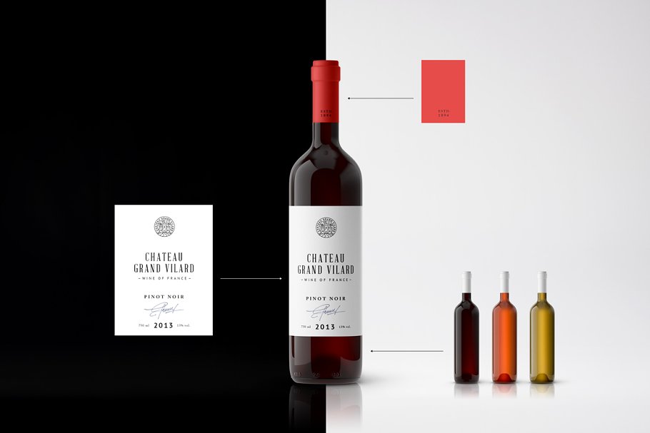 高端红酒包装设计展示样机 Wine Packaging Mo