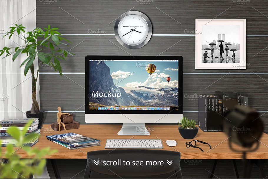 电脑工作桌面创意场景广告素材 Desktop Scene C
