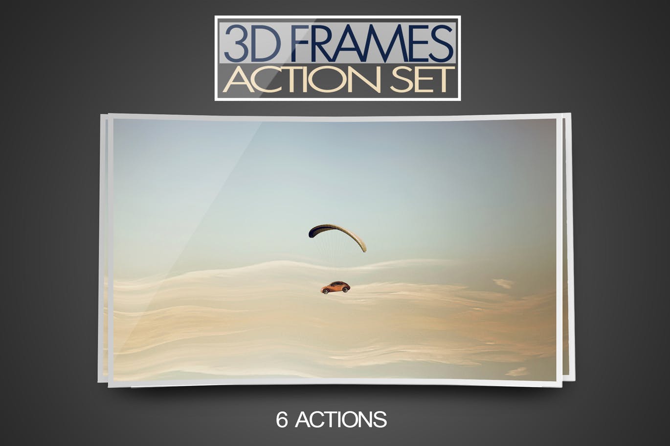 逼真的3D立体帧PS动作d-frame-action-set