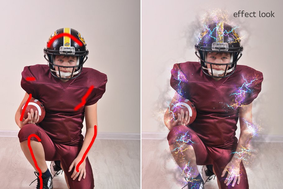 体育运动竞技电能特效渲染ps动作Photoshop Acti