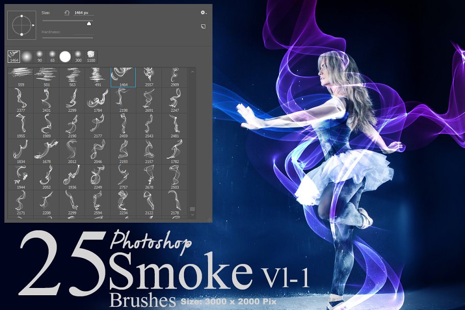 逼真的烟雾Photoshop笔刷套装Smoke Photos