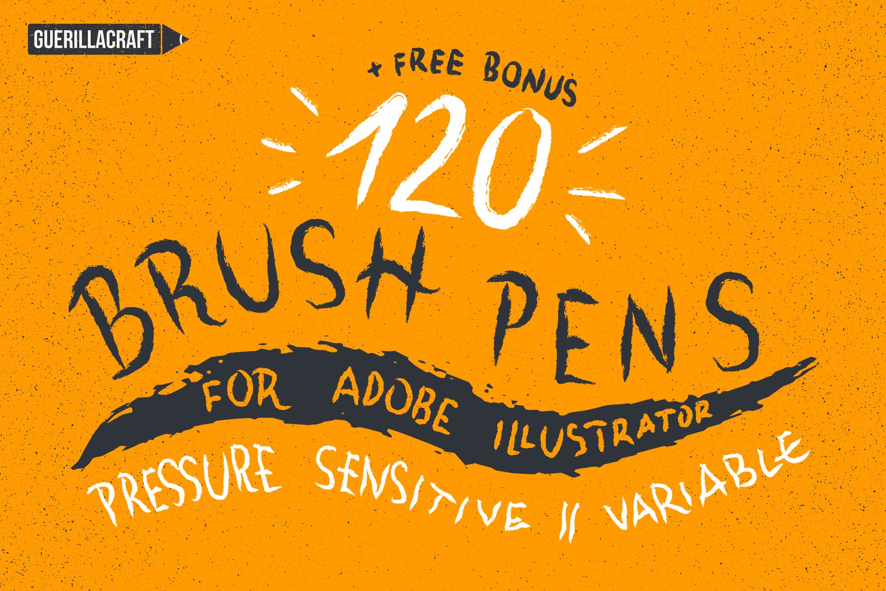 手绘画笔AI笔刷 120Brush Pens for Ado