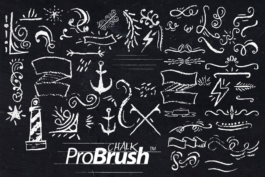 粉笔笔刷元素 Chalk ProBrush Bonus El