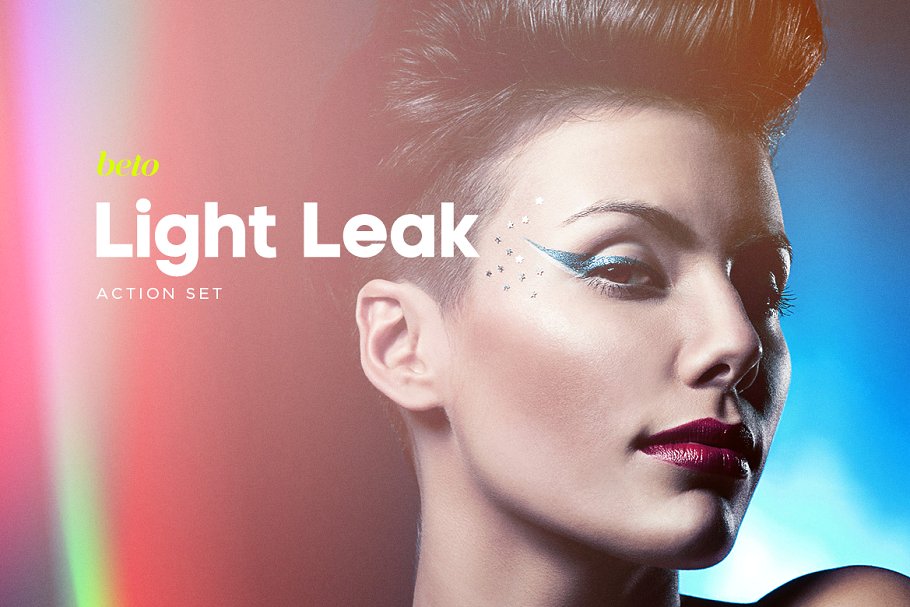 时尚的照片光线效果PS动作 Light Leak Kit #