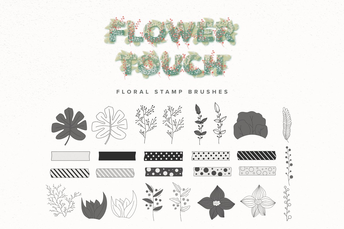 花卉植物iPad专用Procreate笔刷套装Flower