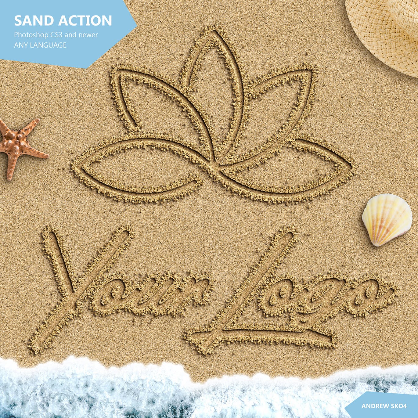 逼真的海洋沙滩效果sand-photoshop-action