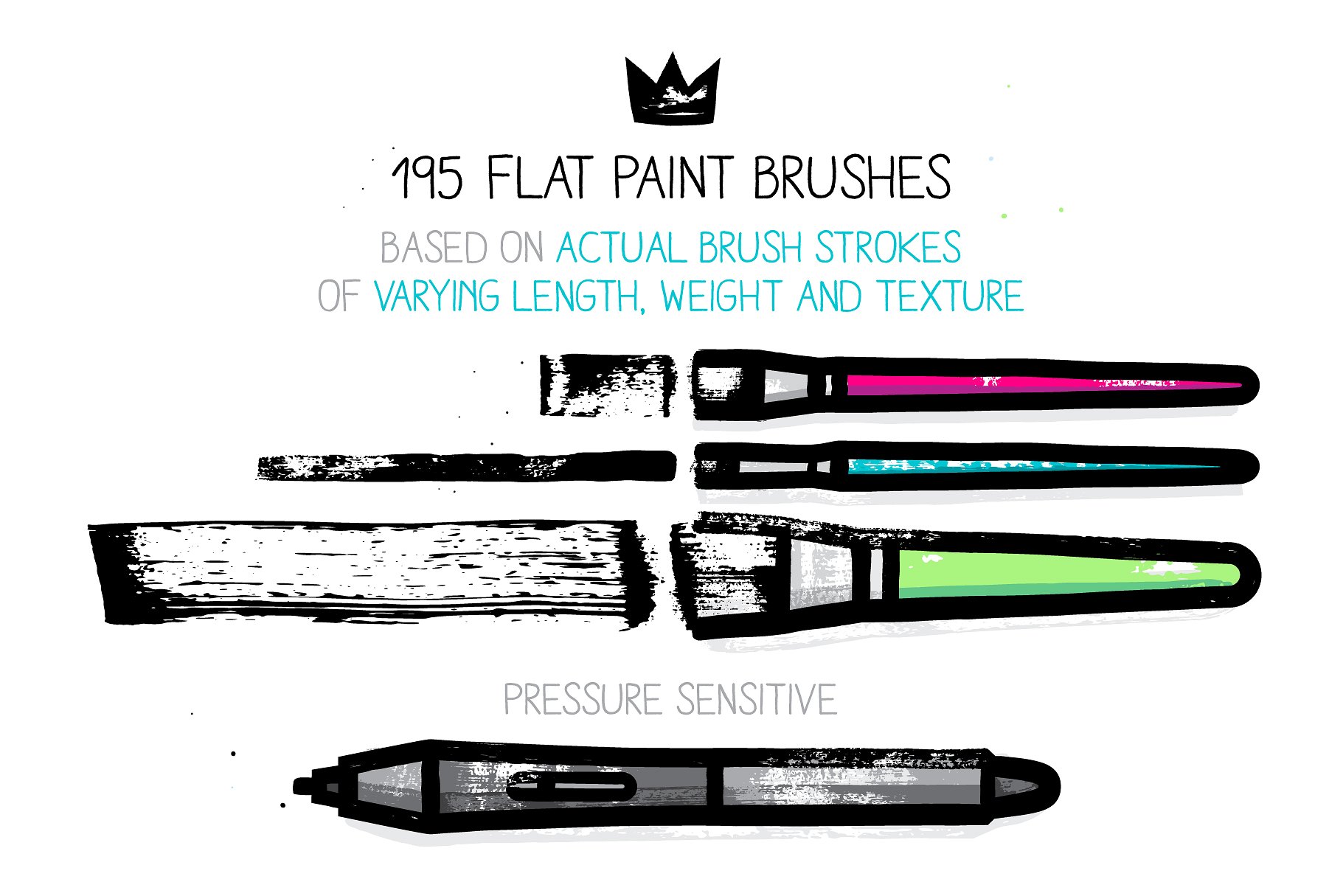 肌理笔刷下载 AI flat paint brushes #