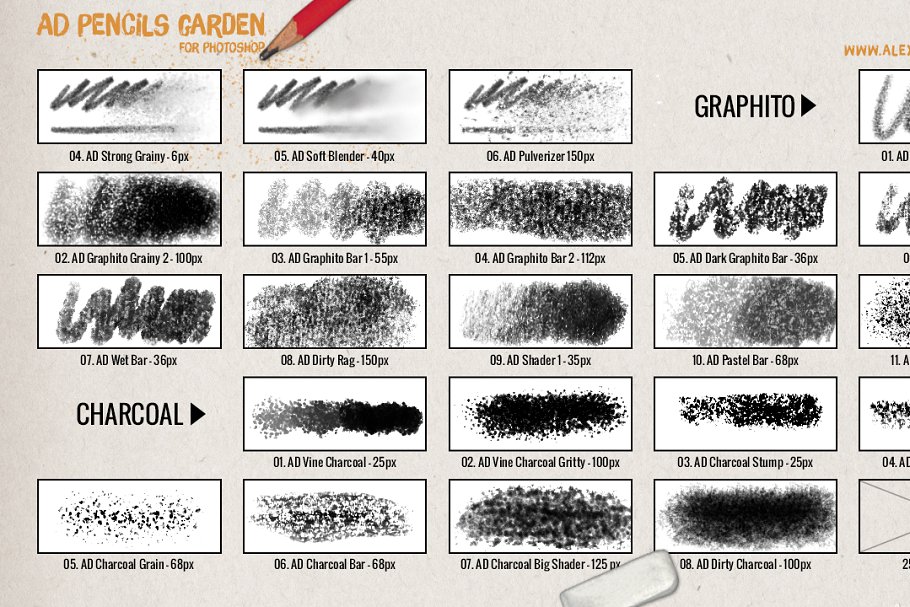 铅笔素描笔刷 The Pencils Garden #123