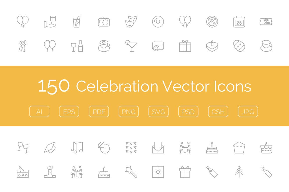 庆祝矢量图标 150 Celebration Vector
