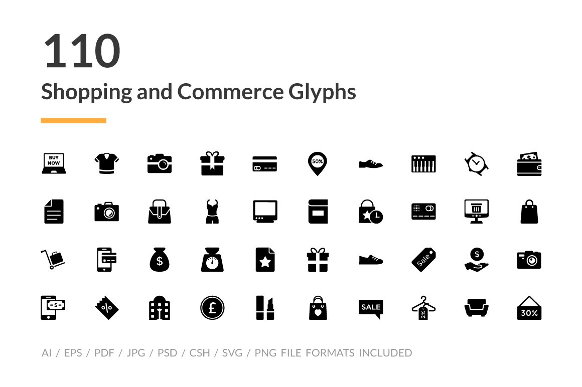 购物和商业符号图标素材 110 Shopping and C