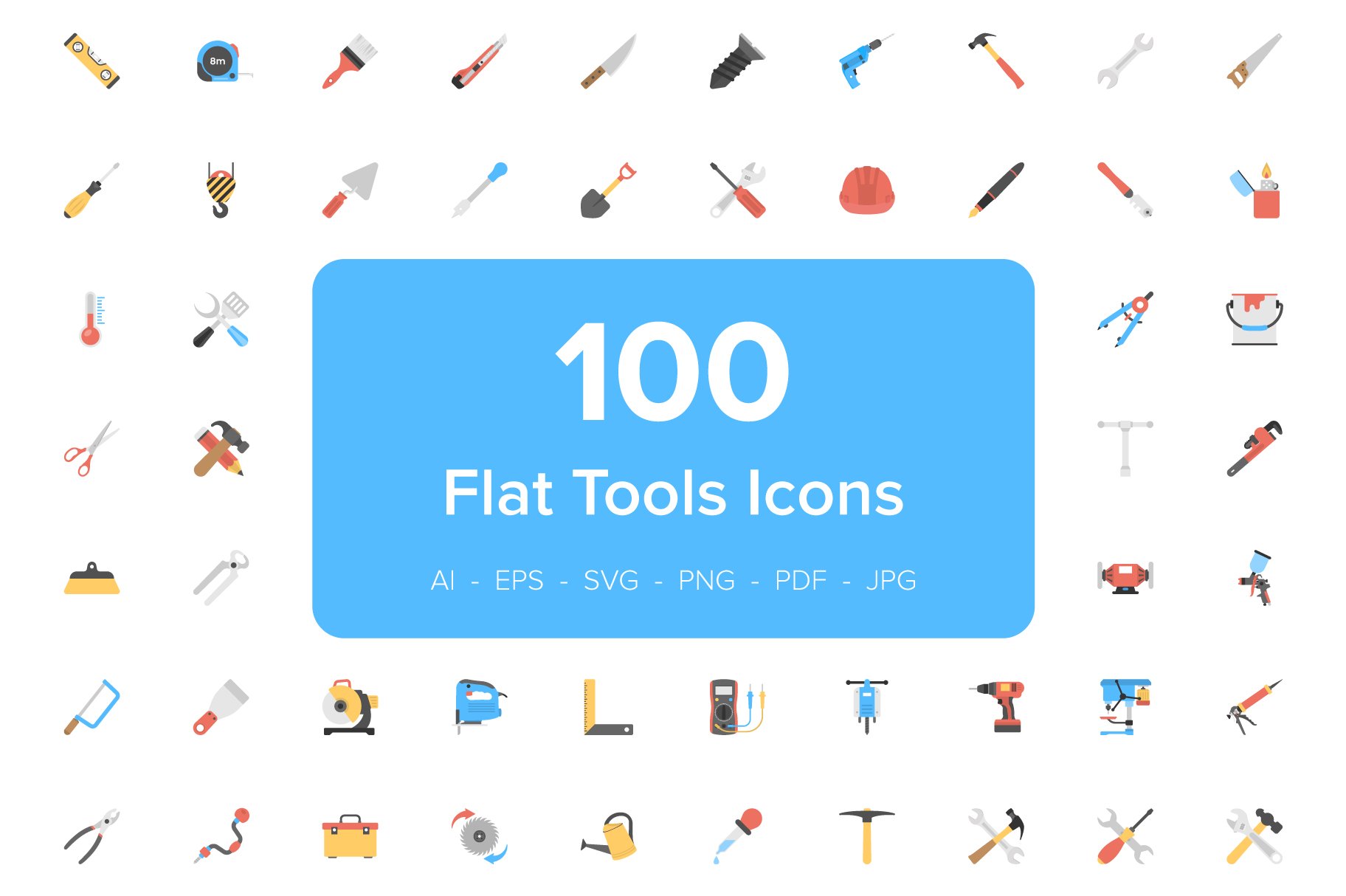 工具图标素材 110 Tool Flat Vector Ic