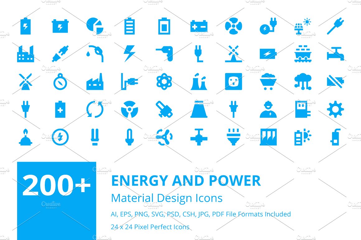 能源矢量图标素材 200  Energy and Power