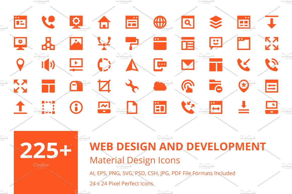 网页设计图标素材 225 Web Design and D