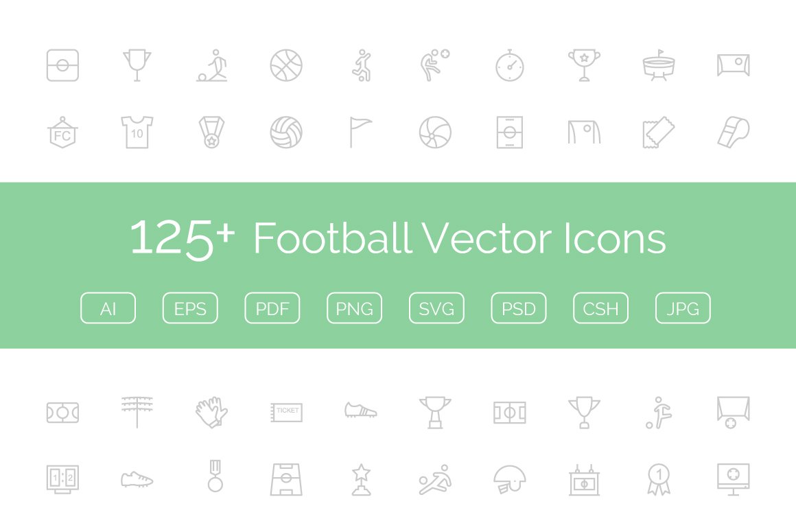 足球矢量图标 125  Football Vector Ic