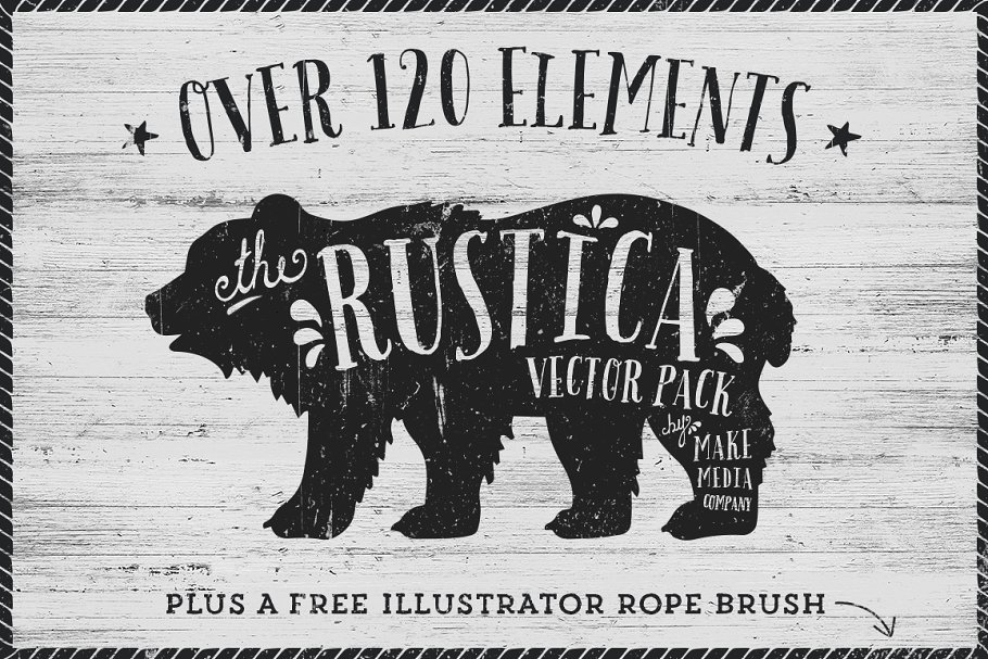 熊矢量插画 Rustica Vector Pack Vol.