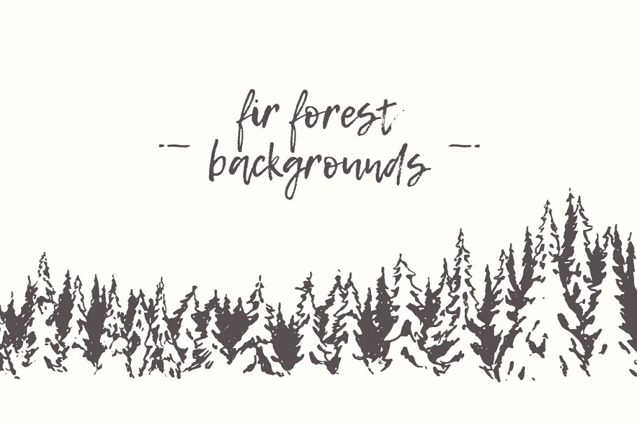 冬季冷杉林背景插画 Winter fir forest ba