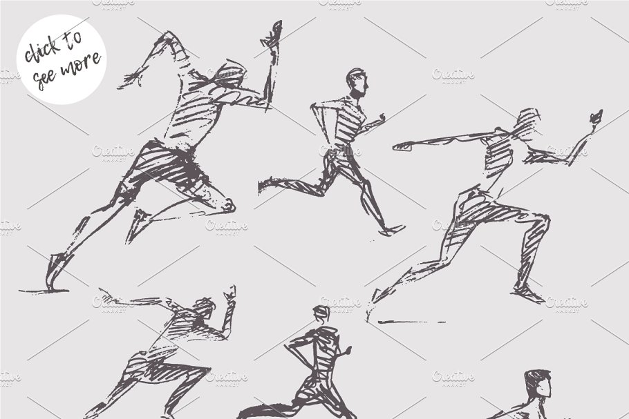 跑步者的素描集 Set of sketches of run