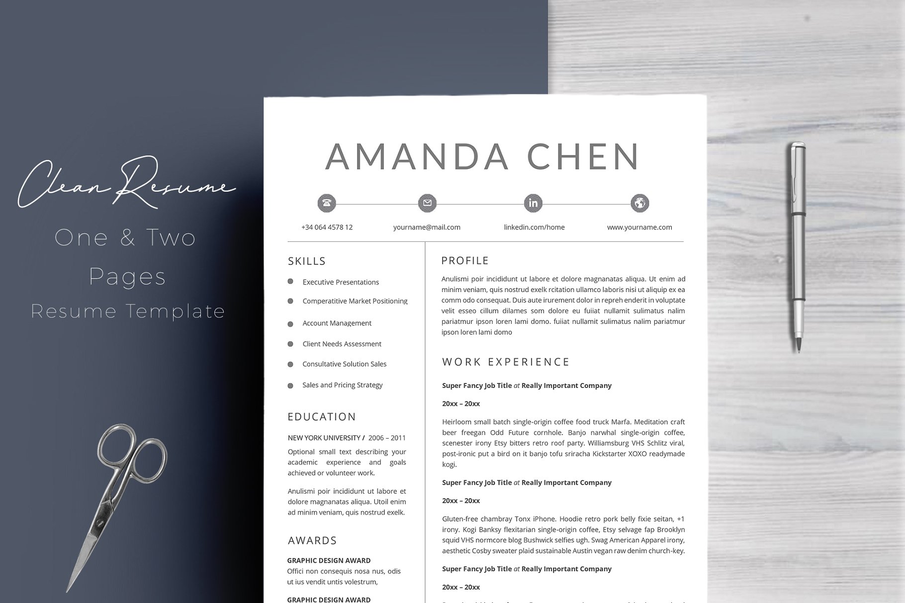 简单的简历模板下载 Resume Template  Cov