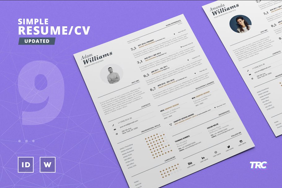 简单的简历模板 Simple Resume Cv Templ