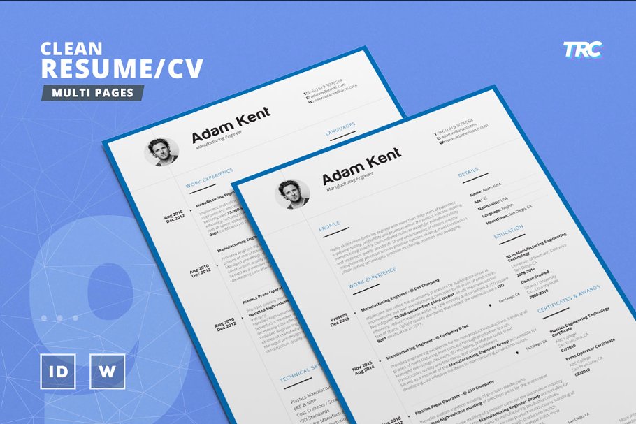 干净简历模板 Clean Resume Cv Templat