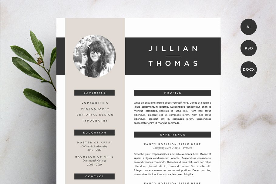 专业简历模板 Resume Template 4 Pack